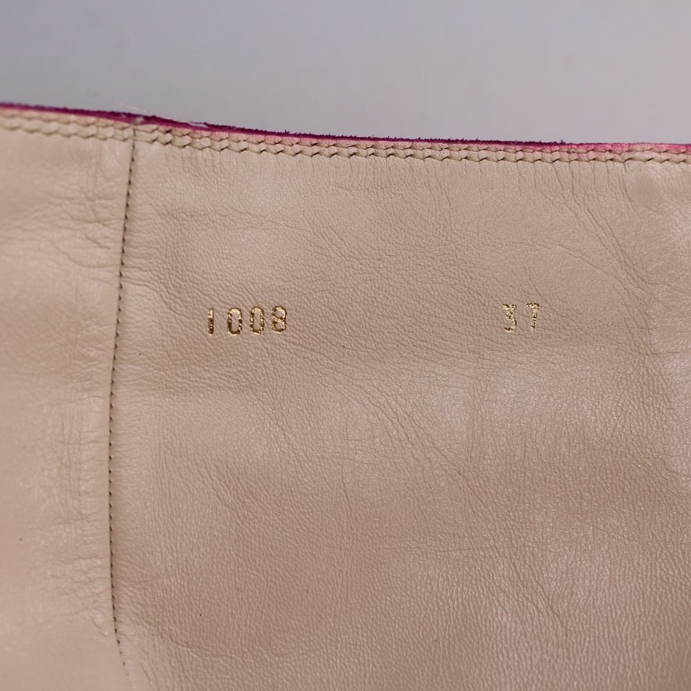 Dsquared2 Pink Leather Knee High Full Zip Boots #137 - Picture 12 of 13